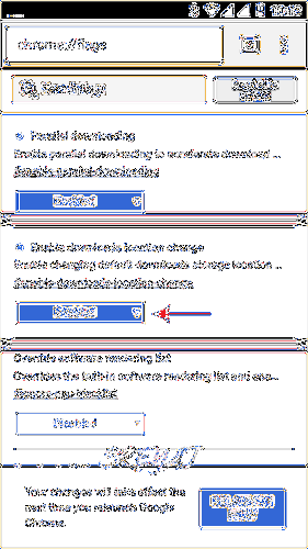 habilitar a mudança de localização de downloads