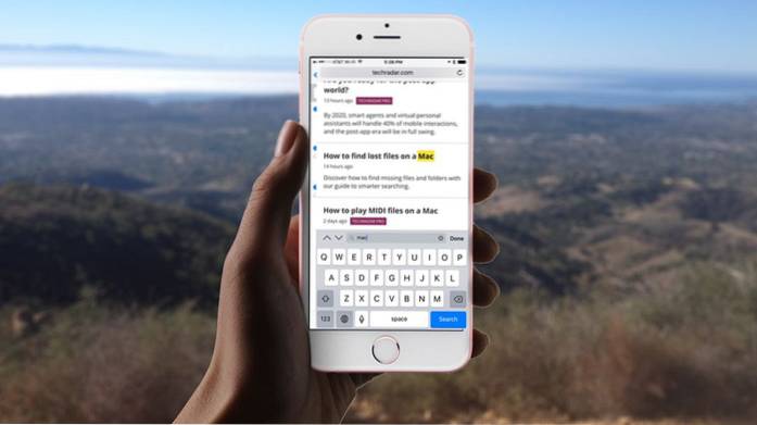 Trova una parola su una pagina in Safari di iOS