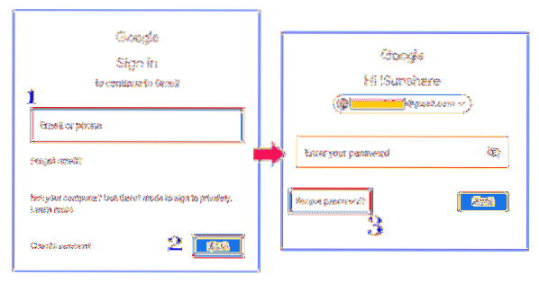 parola de resetare Gmail