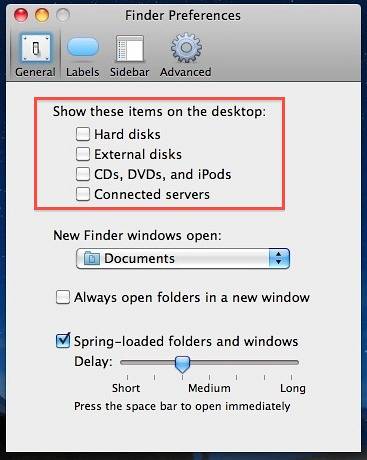 skjul bestemte harddiske mac desktop