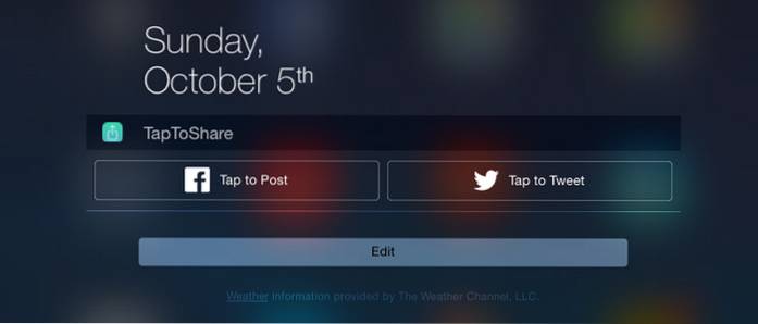 So fügen Sie das Facebook / Twitter-Freigabe-Widget zum Benachrichtigungscenter von iOS 8 hinzu
