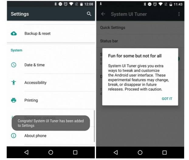 Cum să adăugați Tunerul UI de sistem în Android 6.0 Marshmallow