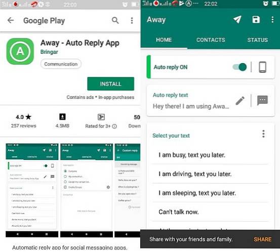 Sådan besvares automatisk fra flere Messenger-apps