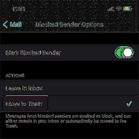 Så här tar du automatiskt bort e-post från blockerade avsändare i iOS