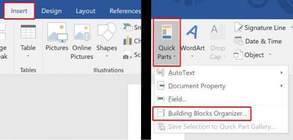 Jak být efektivnější s rychlými součástmi a stavebními bloky v aplikaci Microsoft Word