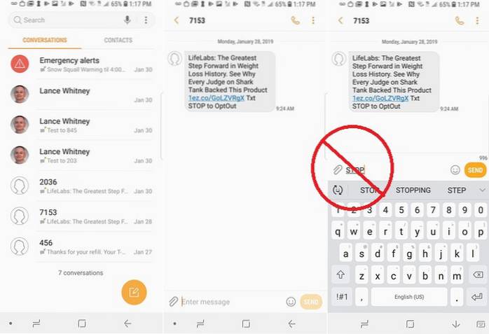 Hoe sms-berichten van spammers op de iPhone te blokkeren