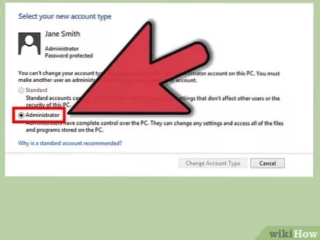 how to change administrator on windows 8