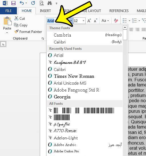 como alterar a fonte em um documento do Word