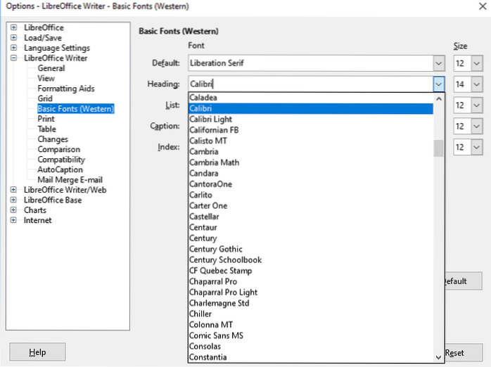 Comment changer la police par défaut dans LibreOffice