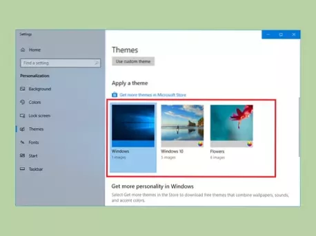 cum se schimbă tema Windows 10