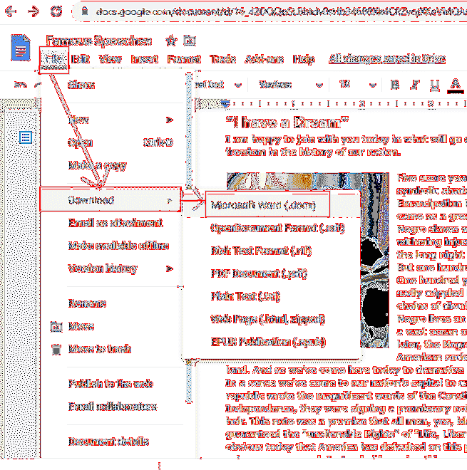 Come convertire Google Docs in Microsoft Word