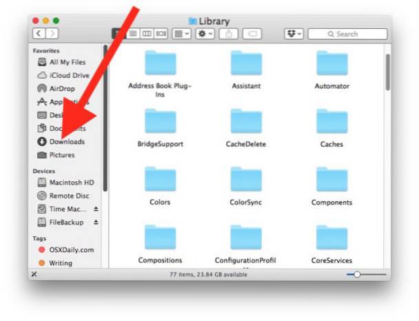 como criar uma pasta de download no mac