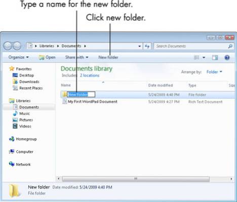 how to create a folder