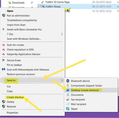 hvordan man opretter en genvej i Windows 10