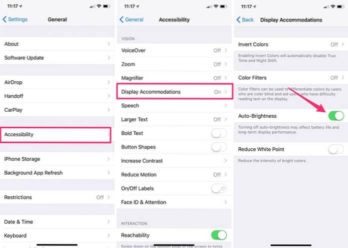 So deaktivieren Sie die automatische Helligkeit in iOS