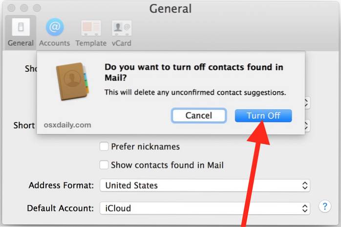 So deaktivieren Sie Kontakte, die in E-Mails auf Ihrem Mac gefunden wurden