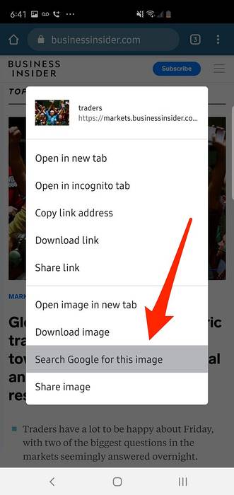 Como fazer uma pesquisa reversa de imagens em um telefone Android