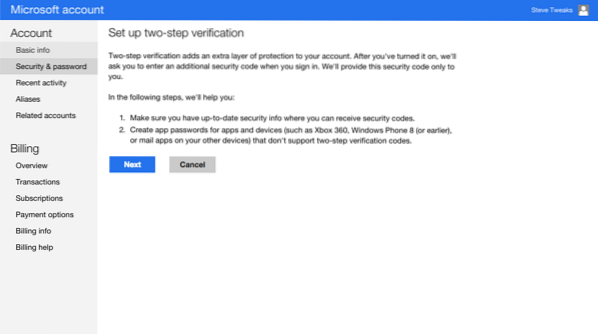 How to Enable Two-Factor Authentication For Your Microsoft Account