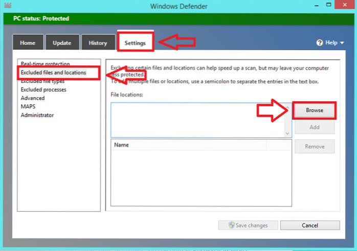 how to exclude a file from windows defender windows 8