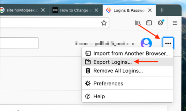Como exportar e excluir senhas salvas no Firefox