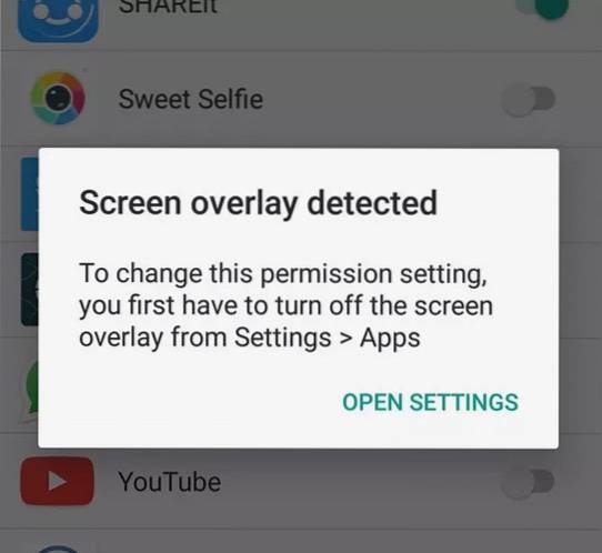 Jak opravit chybu detekce překrytí obrazovky v systému Android
