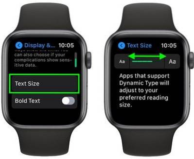 Como aumentar o tamanho do texto no seu Apple Watch