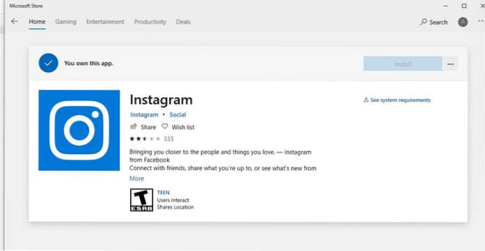 how to install owned apps from microsoft store