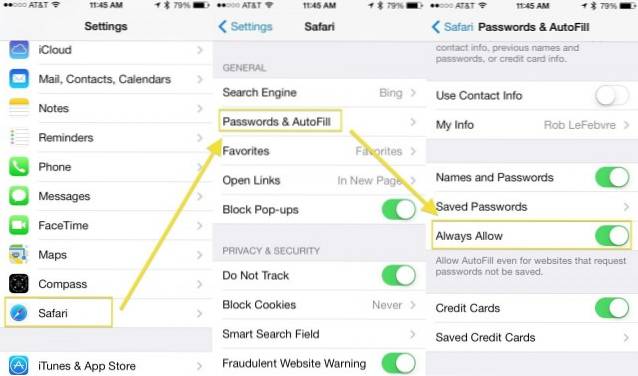 Come fare in modo che Safari mobile salvi le tue password su iOS