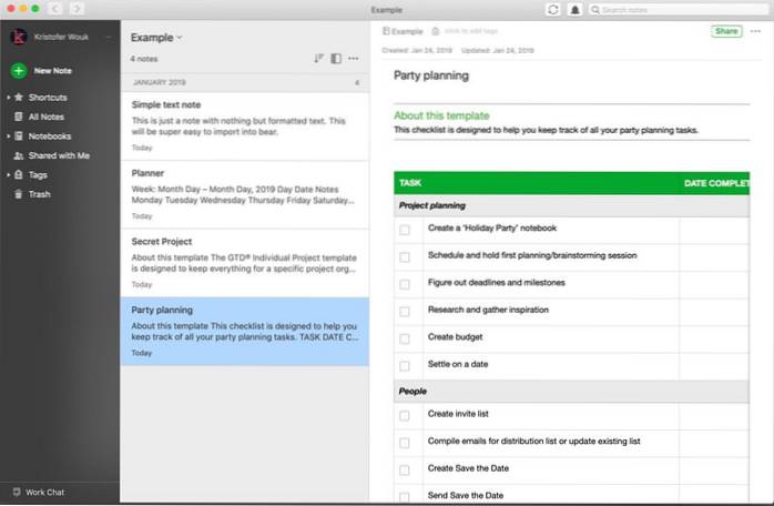 Hoe u uw notities van Evernote naar Bear kunt migreren