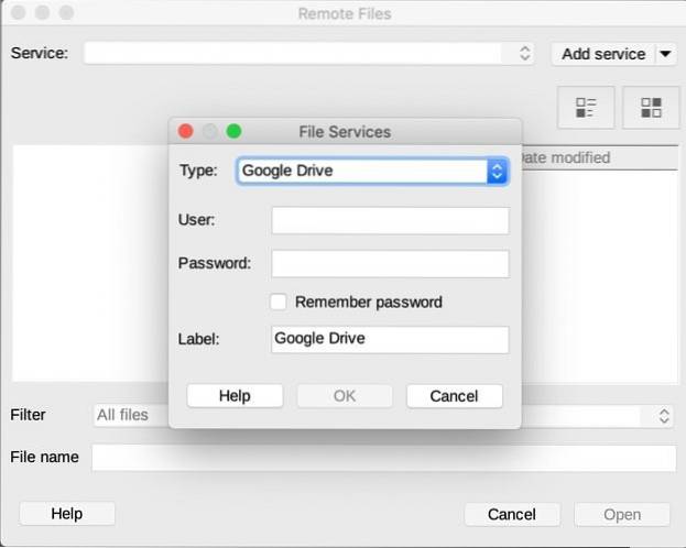 Come aprire e modificare file remoti da Google Drive in LibreOffice