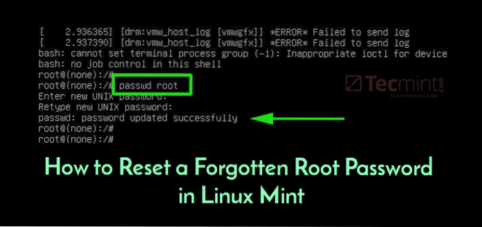 Come reimpostare la password di root in Linux