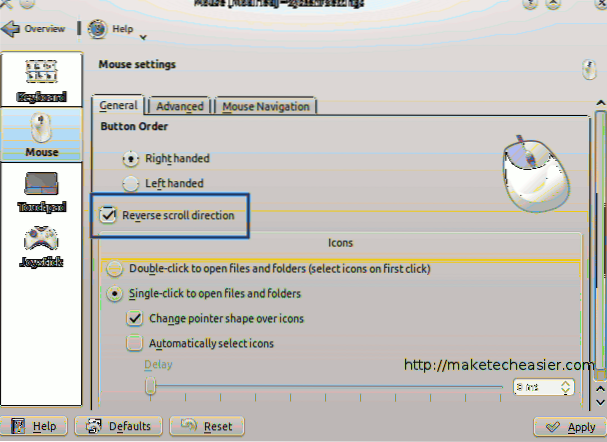Come invertire la direzione di scorrimento del mouse in Ubuntu (aka Natural Scrolling)
