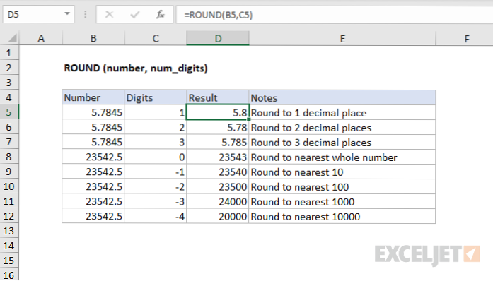 How to Round Numbers in Excel Using the ROUND Function