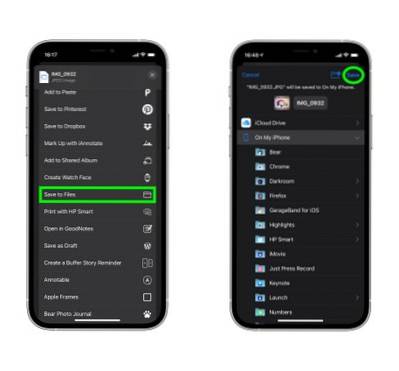 Como salvar arquivos recebidos em mensagens no iOS