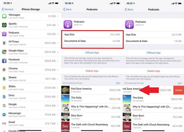 how to see which apps are taking up the most space