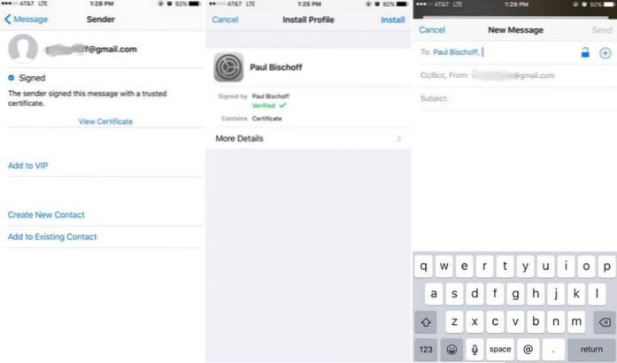Sådan sendes krypteret e-mail på Android