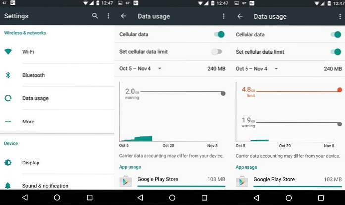Een limiet voor gegevensgebruik instellen op Android