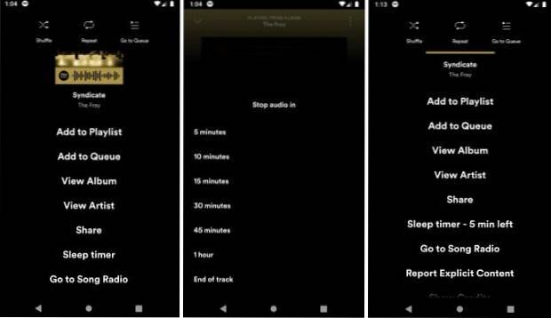 Jak nastavit časovač vypnutí hudby v systému Android