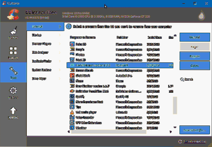 come disinstallare i programmi su Windows 8 che non verranno disinstallati