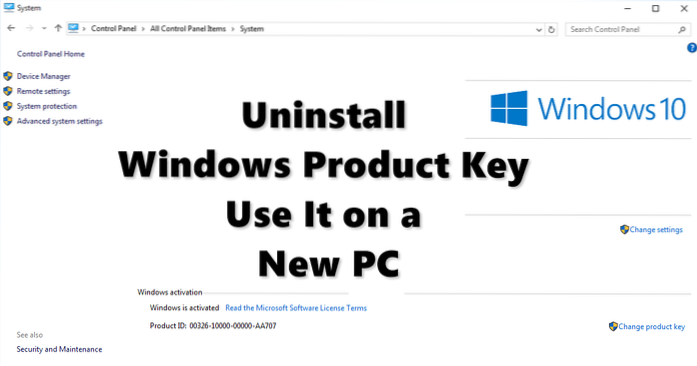 How to Uninstall the Windows Product Key and Use It on a New PC