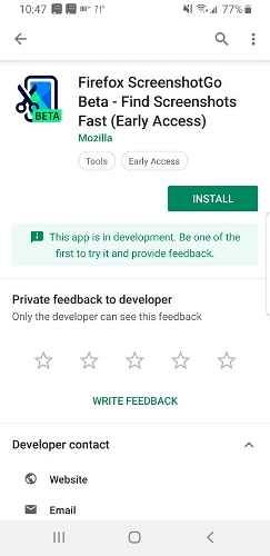 Hoe ScreenshotGo van Firefox voor Android te gebruiken
