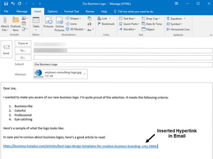 Ausblick ist eine professionelle E-Mail