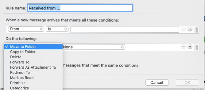 Mac Outlook-Benachrichtigungen für Ordner