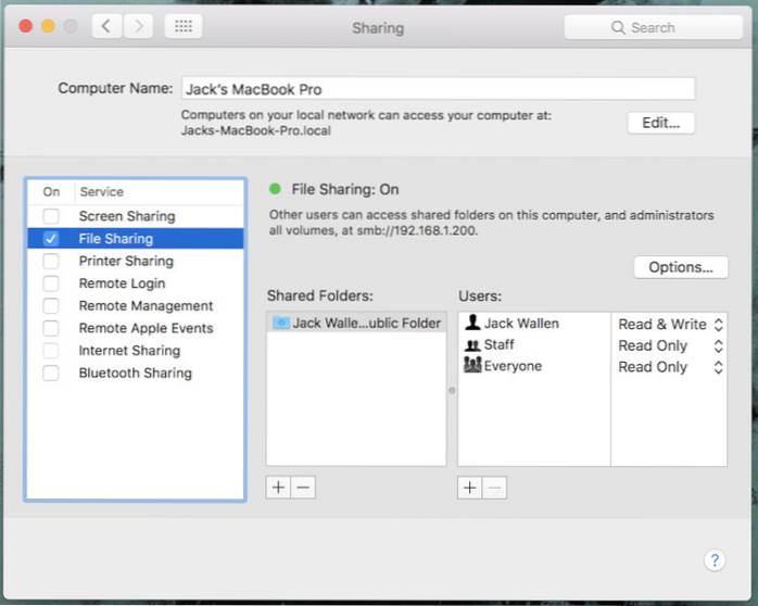 macos fjernfildeling