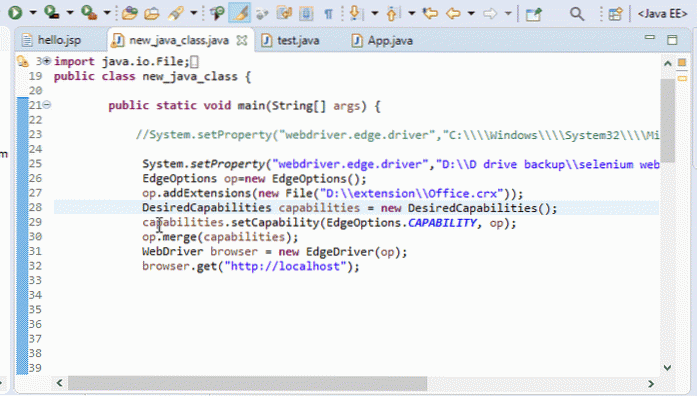 microsoft edge capabilities selenium