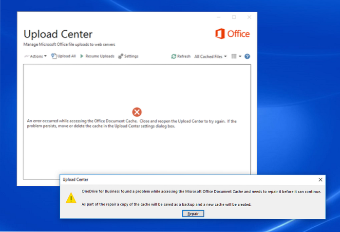 cache de documentos do microsoft office