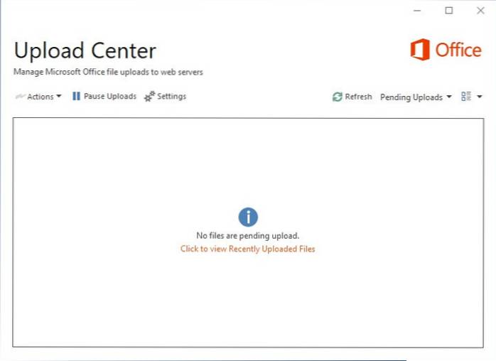 microsoft office upload center disable