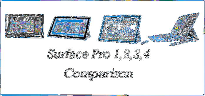 microsoft surface pro 1 vs 2 vs 3 vs 4