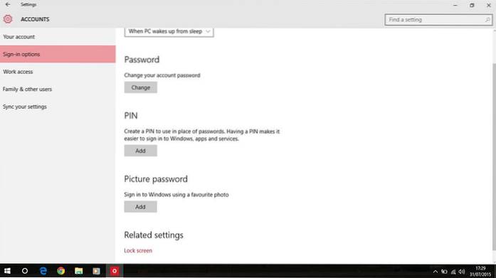 nessuna opzione di accesso tramite impronta digitale windows 10