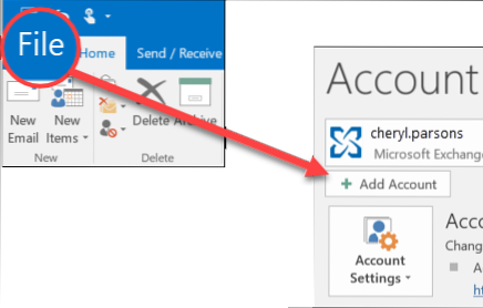 outlook add account